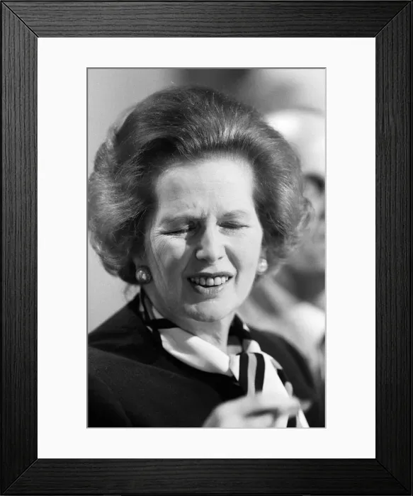 Framed Print : Prime Minister Margaret Thatcher unveils the Tory Party Manifesto for the 1987 General Framed Print : Prime Minister Margaret Thatcher unveils the Tory Party Manifesto for the 1987 General