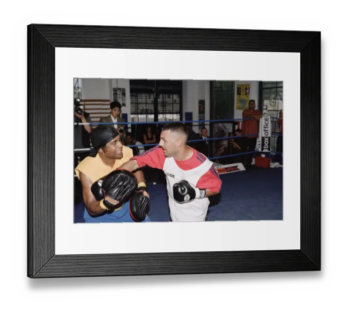 Framed Print : Prince Naseem Hamed with his new trainer Emanuel Steward From The Kronk Gym In Detroit