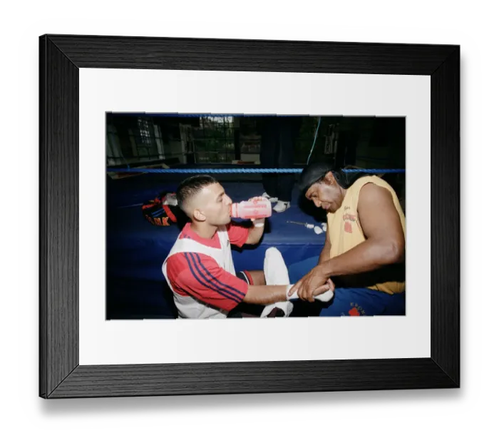 Framed Print : Prince Naseem Hamed with his new trainer Emanuel Steward From The Kronk Gym In Detroit Framed Print : Prince Naseem Hamed with his new trainer Emanuel Steward From The Kronk Gym In Detroit
