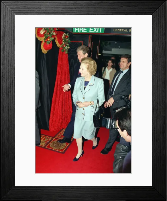 Framed Print : Margaret Thatcher in Harrods signing copies of her memoir Framed Print : Margaret Thatcher in Harrods signing copies of her memoir