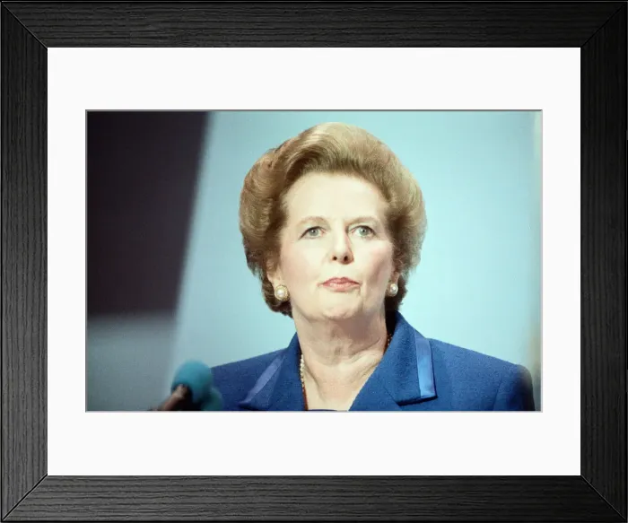 Framed Print : The Conservative Party Conference, Bournemouth. Prime Minister Margaret Thatcher delivers Framed Print : The Conservative Party Conference, Bournemouth. Prime Minister Margaret Thatcher delivers