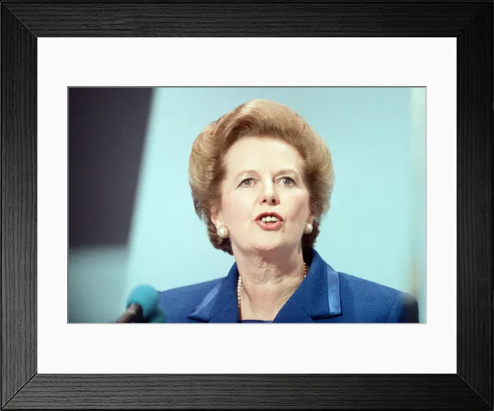 Framed Print : The Conservative Party Conference, Bournemouth. Prime Minister Margaret Thatcher delivers Framed Print : The Conservative Party Conference, Bournemouth. Prime Minister Margaret Thatcher delivers