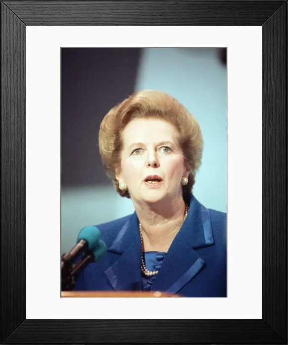 Framed Print : The Conservative Party Conference, Bournemouth. Prime Minister Margaret Thatcher delivers Framed Print : The Conservative Party Conference, Bournemouth. Prime Minister Margaret Thatcher delivers