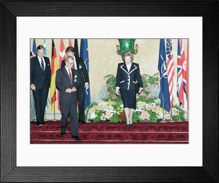 Framed Print : NATO meeting held a Lancaster House, London. President of the United States George Bush Framed Print : NATO meeting held a Lancaster House, London. President of the United States George Bush