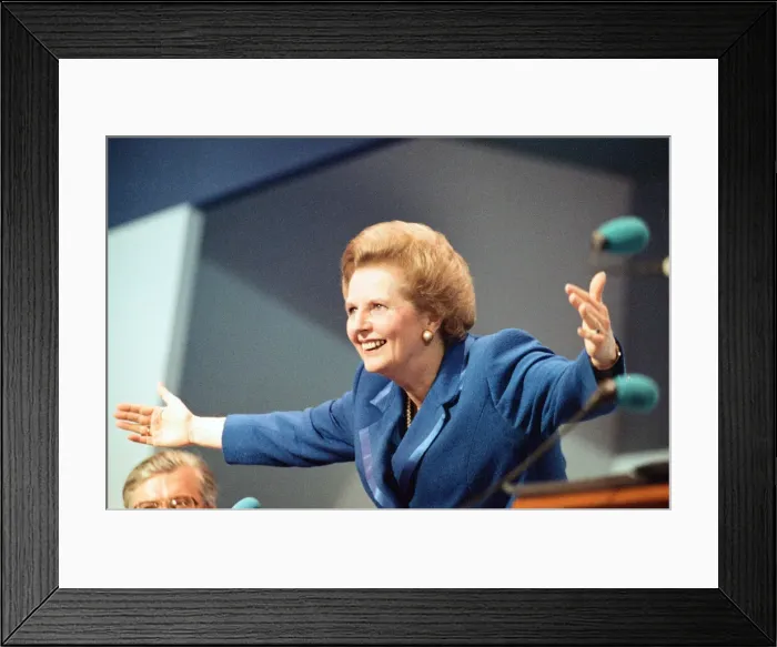 Framed Print : The Conservative Party Conference, Bournemouth. Prime Minister Margaret Thatcher delivers