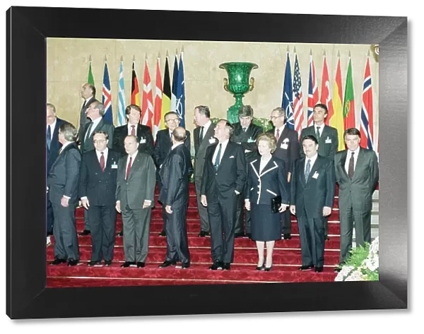 NATO meeting held a Lancaster House, London. Front row L-R Poul Schluter (Denmark)