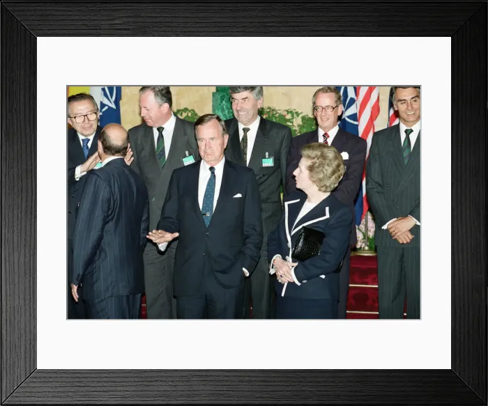Framed Print : NATO meeting held a Lancaster House, London. President of the United States eorge Bush Framed Print : NATO meeting held a Lancaster House, London. President of the United States eorge Bush