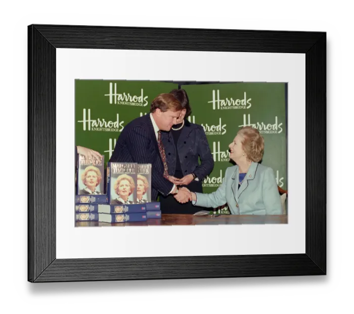 Framed Print : Margaret Thatcher in Harrods signing copies of her memoir Framed Print : Margaret Thatcher in Harrods signing copies of her memoir