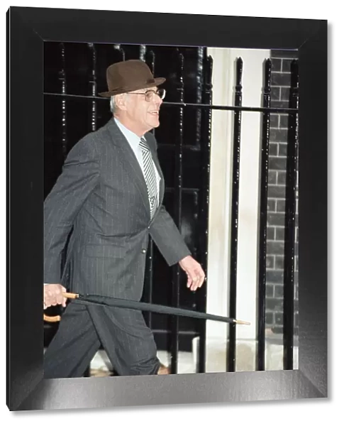 Denis Thatcher at 10 Downing Street amid the Conservative Party leadership battle