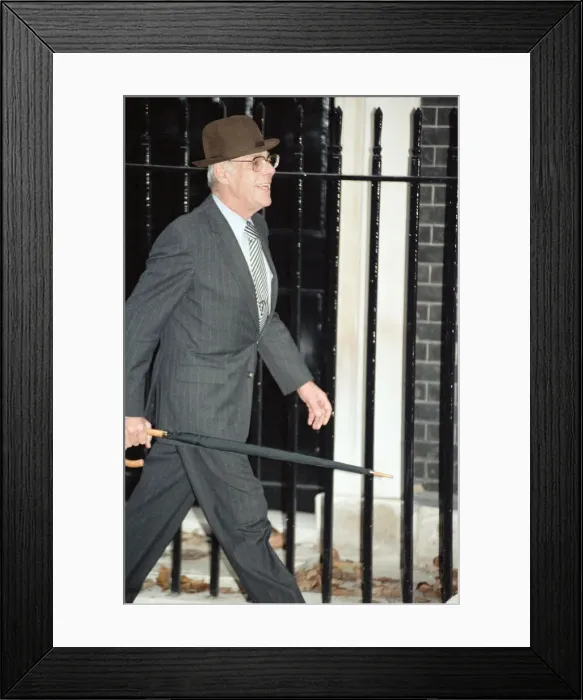 Framed Print : Denis Thatcher at 10 Downing Street amid the Conservative Party leadership battle