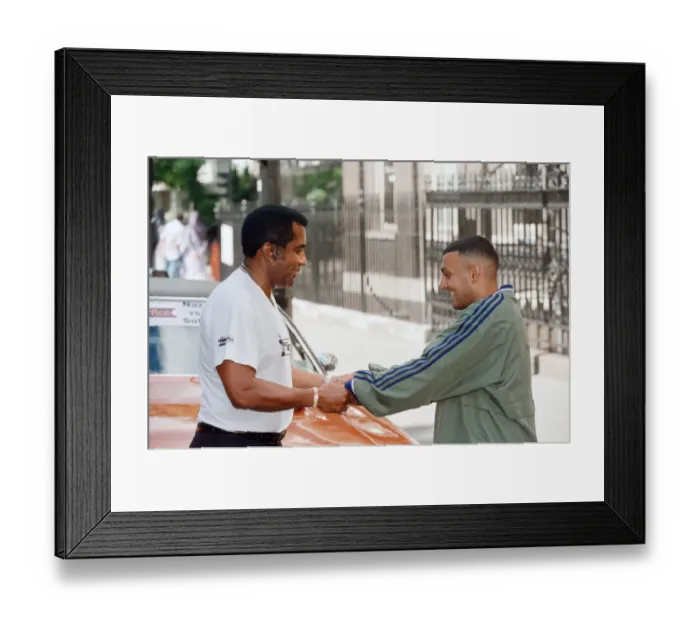 Framed Print : Prince Naseem Hamed with his new trainer Emanuel Steward From The Kronk Gym In Detroit