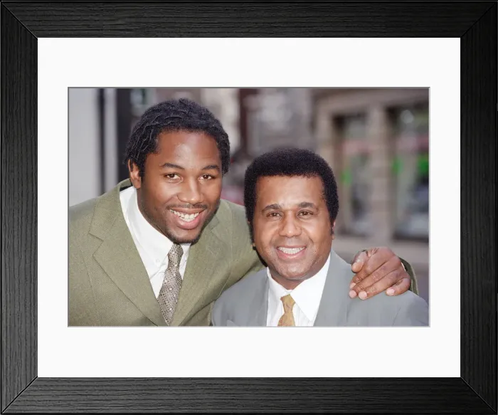 Framed Print : Lennox Lewis with his new trainer Emanuel Steward From The Kronk Gym In Detroit Framed Print : Lennox Lewis with his new trainer Emanuel Steward From The Kronk Gym In Detroit