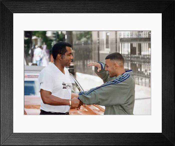 Framed Print : Prince Naseem Hamed with his new trainer Emanuel Steward From The Kronk Gym In Detroit Framed Print : Prince Naseem Hamed with his new trainer Emanuel Steward From The Kronk Gym In Detroit