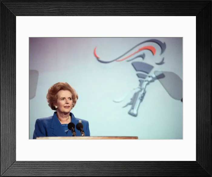 Framed Print : The Conservative Party Conference, Blackpool. Prime Minister Margaret Thatcher