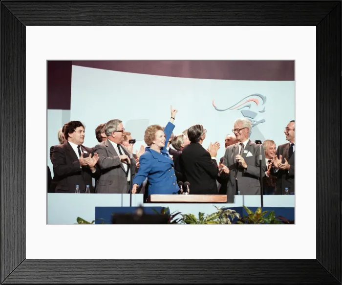 Framed Print : The Conservative Party Conference, Blackpool. Prime Minister Margaret Thatcher with