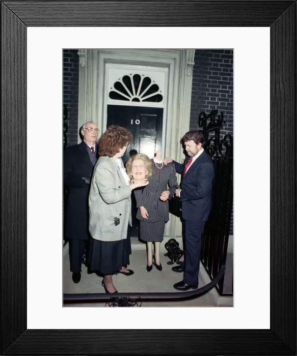 Framed Print : Waxworks of Mikhail Gorbachev and Mrs Thatcher in the Friargate waxworks in York