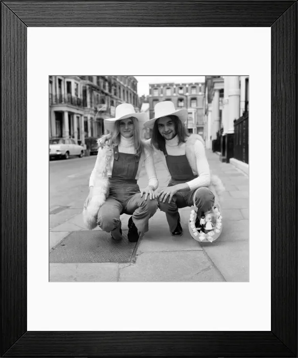 Framed Print : Unisex Wedding. Here come the bride and groom, dressed identically Framed Print : Unisex Wedding. Here come the bride and groom, dressed identically