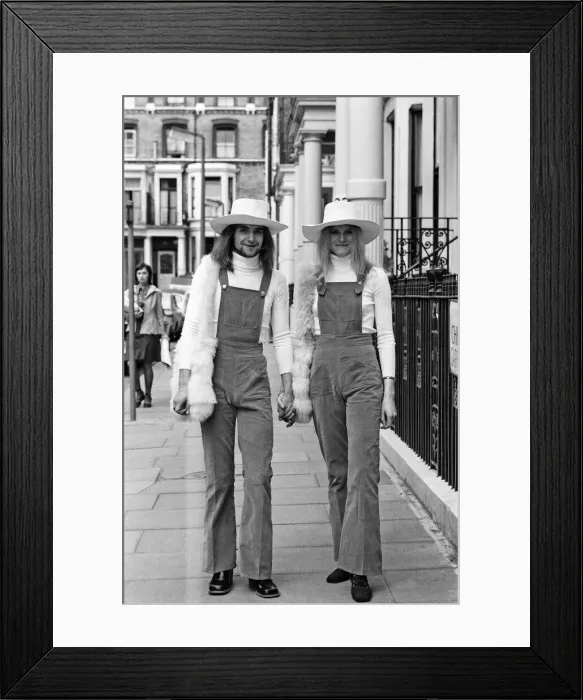 Framed Print : Unisex Wedding. Here come the bride and groom, dressed identically Framed Print : Unisex Wedding. Here come the bride and groom, dressed identically