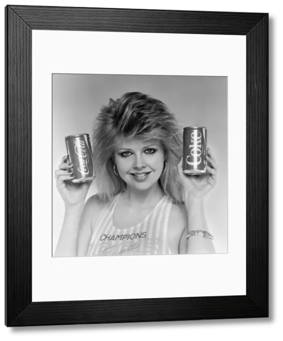 Framed Print : Corrine Russell with the New Coke. 3rd May 1985 Framed Print : Corrine Russell with the New Coke. 3rd May 1985