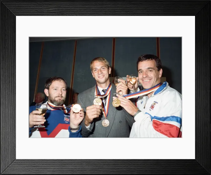 Framed Print : Britains Olympians arrives at Heathrow airport following the Seoul Olympics Framed Print : Britains Olympians arrives at Heathrow airport following the Seoul Olympics