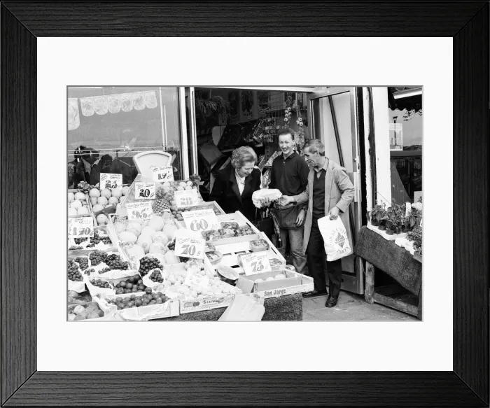 Framed Print : Prime Minister Margaret Thatcher campaigning in Ealing. 30th May 1987 Framed Print : Prime Minister Margaret Thatcher campaigning in Ealing. 30th May 1987