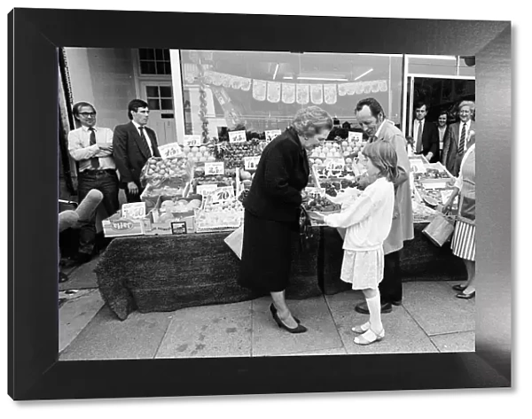Prime Minister Margaret Thatcher campaigning in Ealing. 30th May 1987