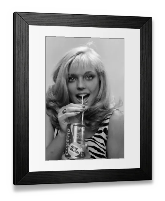 Framed Print : Susanne Mizzi with the New Coke. 3rd May 1985 Framed Print : Susanne Mizzi with the New Coke. 3rd May 1985