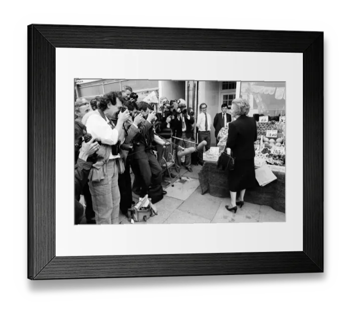 Framed Print : Prime Minister Margaret Thatcher campaigning in Ealing. 30th May 1987