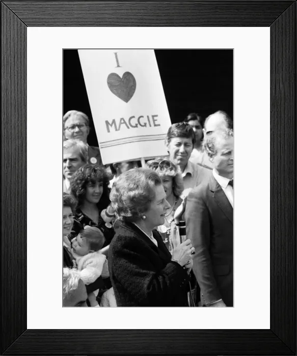 Framed Print : Prime Minister Margaret Thatcher campaigning in Ealing. 30th May 1987 Framed Print : Prime Minister Margaret Thatcher campaigning in Ealing. 30th May 1987