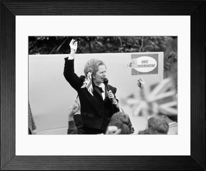 Framed Print : Prime Minister Margaret Thatcher campaigning in Harrogate. 9th June 1987 Framed Print : Prime Minister Margaret Thatcher campaigning in Harrogate. 9th June 1987