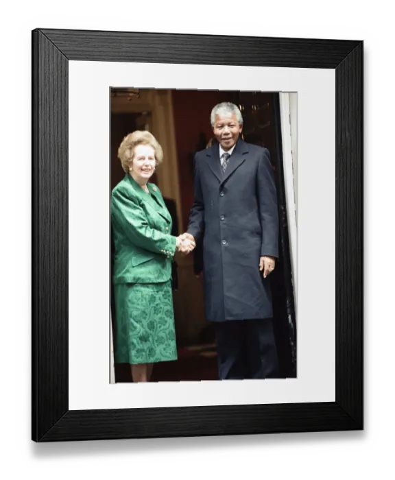 Framed Print : Prime Minister Margaret Thatcher at 10 Downing Street with President of South Africa Framed Print : Prime Minister Margaret Thatcher at 10 Downing Street with President of South Africa
