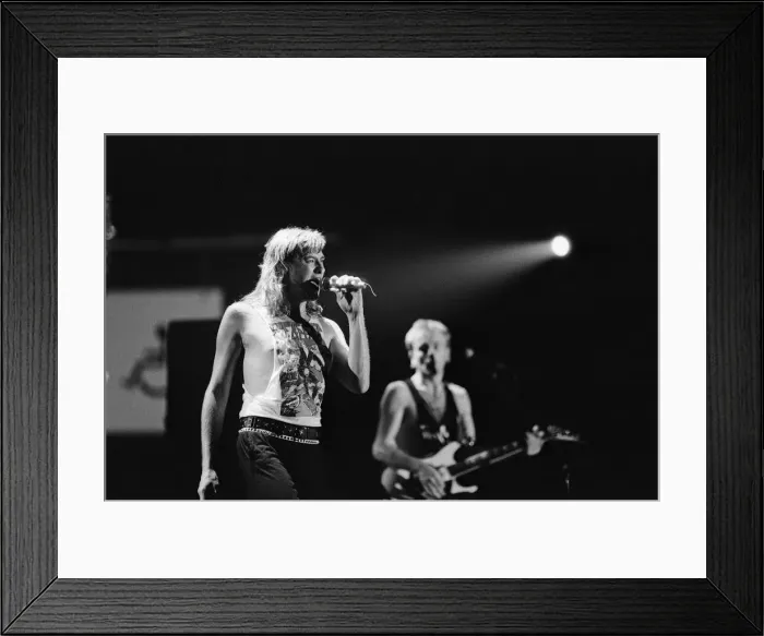 Framed Print : Def Leppard, the first headlining act at play at The Forum Framed Print : Def Leppard, the first headlining act at play at The Forum