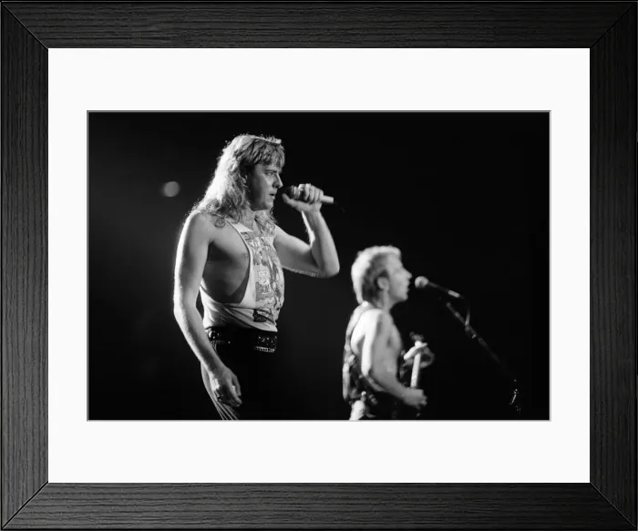 Framed Print : Def Leppard, the first headlining act at play at The Forum Framed Print : Def Leppard, the first headlining act at play at The Forum