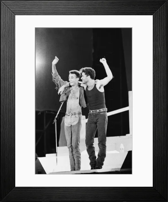 Framed Print : Wham. The Farewell Concert at Wembley Stadium, London England (Picture Framed Print : Wham. The Farewell Concert at Wembley Stadium, London England (Picture