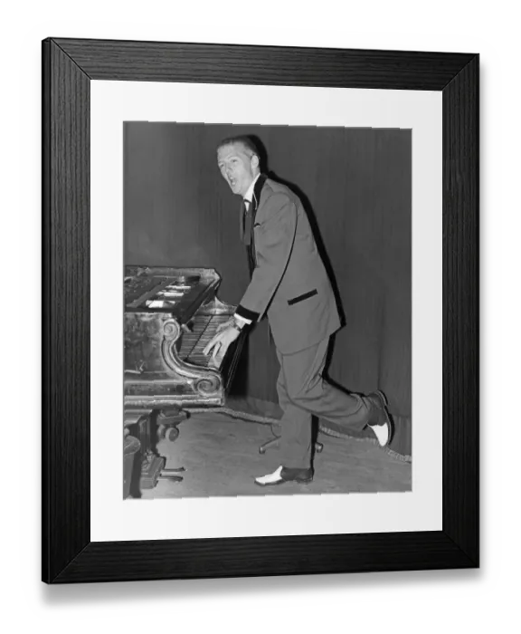 Framed Print : Jerry Lee Lewis, pictured in rehearsal at a London cinema in December 1964 Framed Print : Jerry Lee Lewis, pictured in rehearsal at a London cinema in December 1964