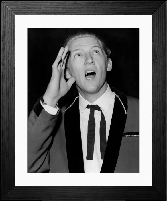 Framed Print : Jerry Lee Lewis, pictured in rehearsal at a London cinema in December 1964