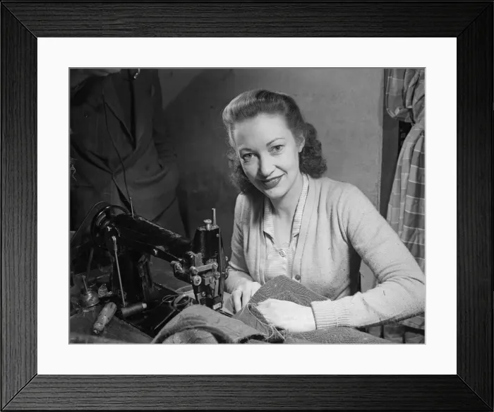 Framed Print : Upholsterers seen here at work at the Greaves and Thomas furniture makers at their Framed Print : Upholsterers seen here at work at the Greaves and Thomas furniture makers at their