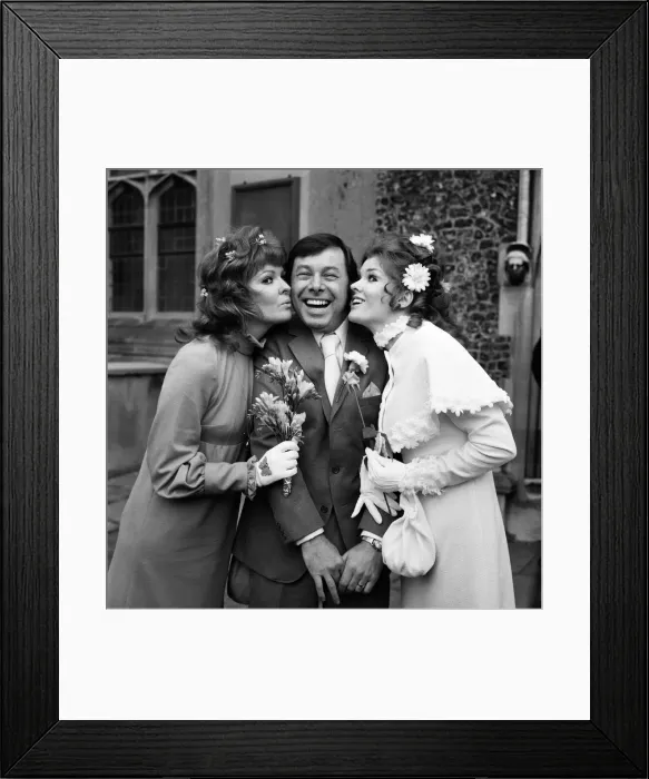 Framed Print : The wedding of actor Bill Treacher and actress Katherine Kessey held at St Leonard