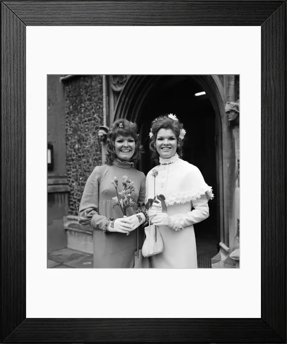 Framed Print : The wedding of actor Bill Treacher and actress Katherine Kessey held at St Leonard Framed Print : The wedding of actor Bill Treacher and actress Katherine Kessey held at St Leonard