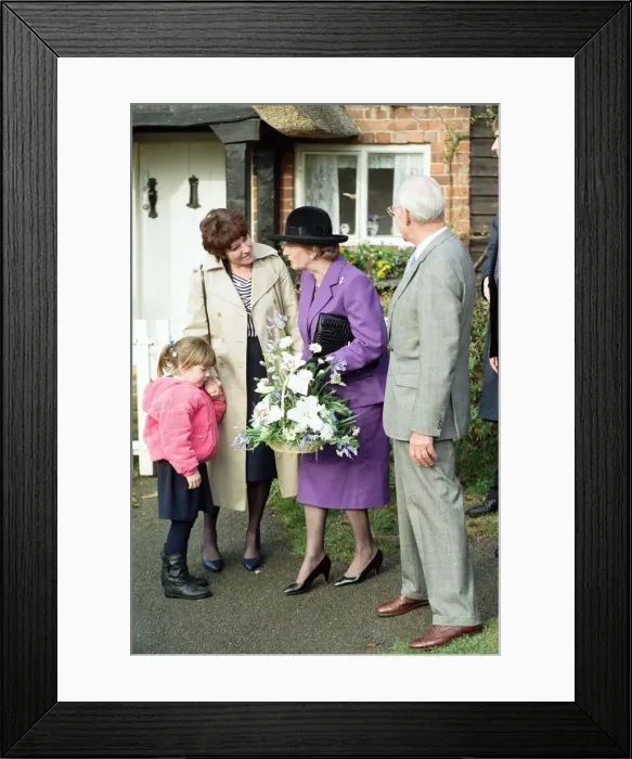 Framed Print : Prime Minister Margaret Thatcher and her husband Denis visit the church near Chequers Framed Print : Prime Minister Margaret Thatcher and her husband Denis visit the church near Chequers