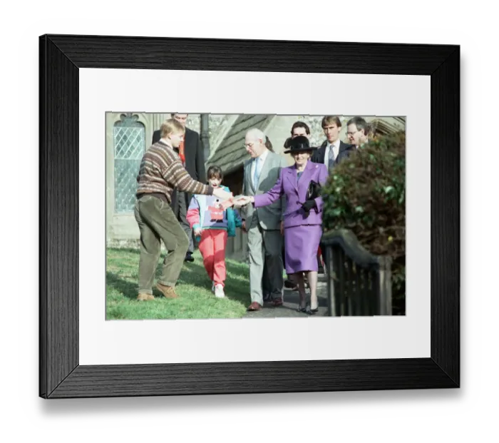 Framed Print : Prime Minister Margaret Thatcher and her husband Denis visit the church near Chequers Framed Print : Prime Minister Margaret Thatcher and her husband Denis visit the church near Chequers