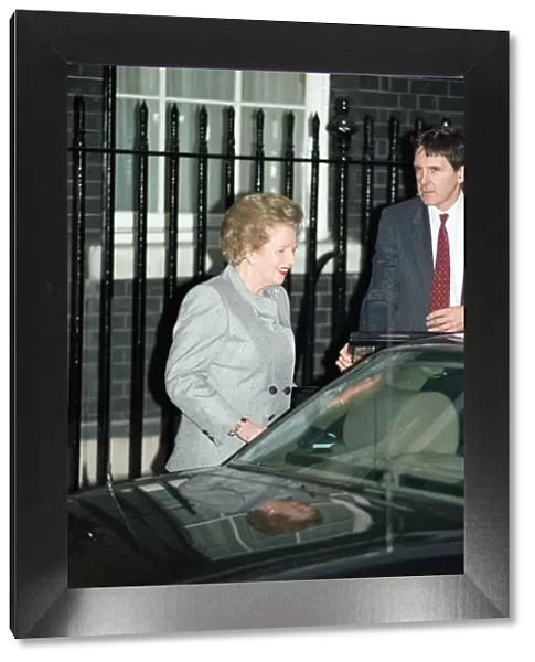 Margaret Thatcher at 10 Downing Street following the Prime Ministers resignation