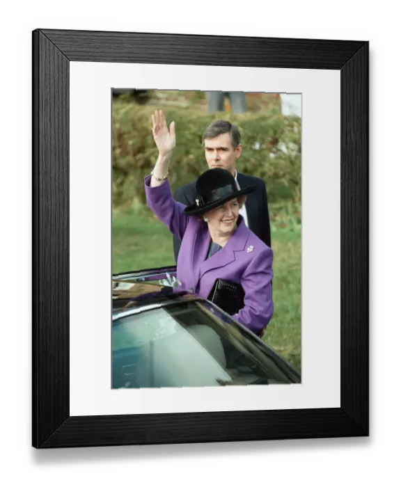 Framed Print : Prime Minister Margaret Thatcher visits the church near Chequers Framed Print : Prime Minister Margaret Thatcher visits the church near Chequers