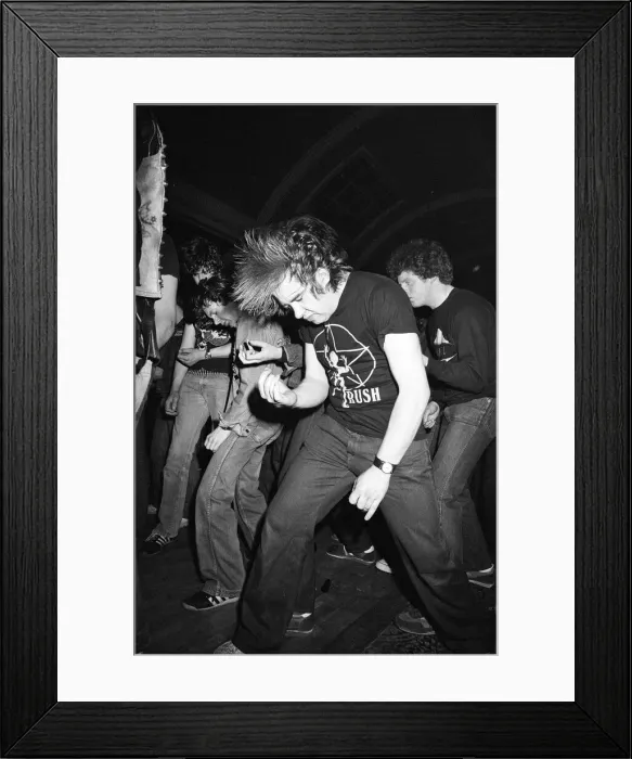 Framed Print : Heavy Metal music fans enjoying a night out. 1981 Framed Print : Heavy Metal music fans enjoying a night out. 1981