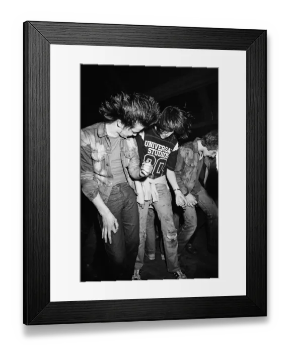 Framed Print : Heavy Metal music fans enjoying a night out. 1981 Framed Print : Heavy Metal music fans enjoying a night out. 1981