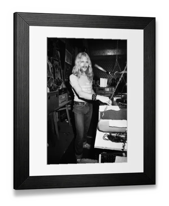 Framed Print : Heavy Metal music fans enjoying a night out. 1981 Framed Print : Heavy Metal music fans enjoying a night out. 1981