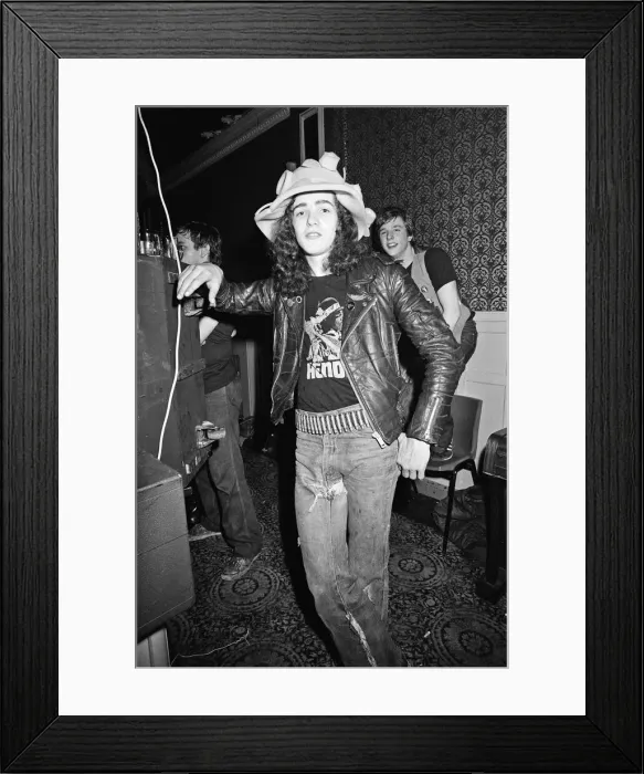 Framed Print : Heavy Metal music fans enjoying a night out. 1981 Framed Print : Heavy Metal music fans enjoying a night out. 1981