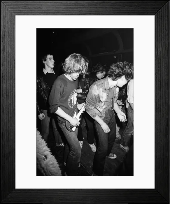 Framed Print : Heavy Metal music fans enjoying a night out. 1981 Framed Print : Heavy Metal music fans enjoying a night out. 1981