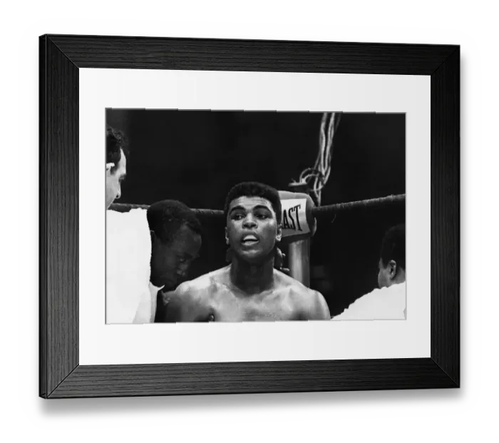 Framed Print : Cassius Clay vs. Sonny Liston (First fight). Clay weighed in at 210 lb