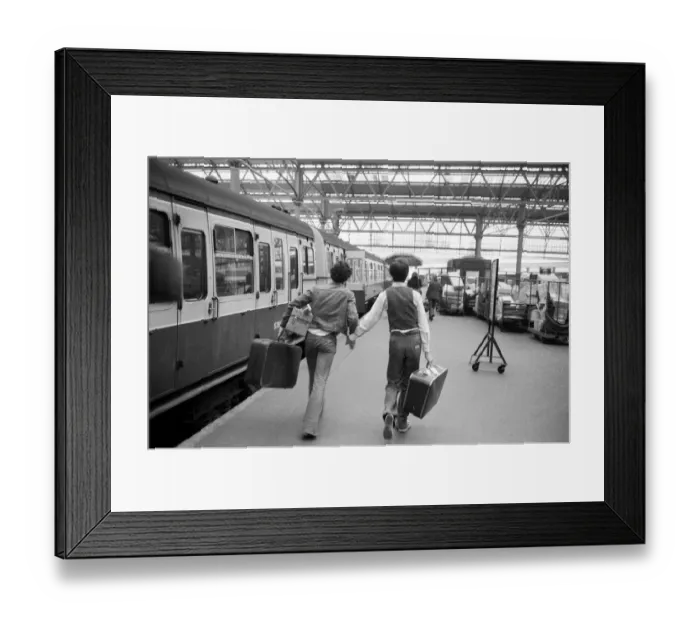 Framed Print : Away Gay'special leaves Waterloo. Delegates on their way to Southampton for Framed Print : Away Gay'special leaves Waterloo. Delegates on their way to Southampton for